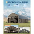 thumbnail image 5 of Heavy Duty Metal Carport 12 x 20 ft Car Canopy with Sloped Steel Roof Galvanized Frame Shelter for Car SUV Boat Truck Outside Storage Backyard Driveway Grey, 5 of 6
