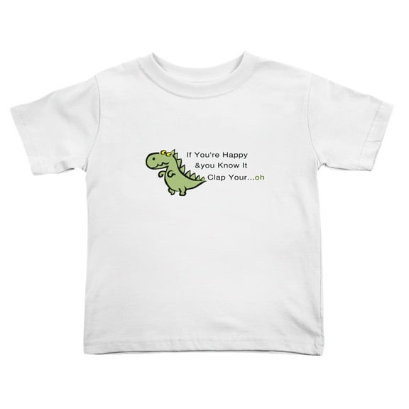If You're Happy&you Know It Clap Your...oh Cute Toddler T-Shirts for Boys Girls (White, 2T)
