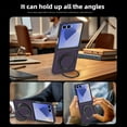 thumbnail image 5 of Allytechgroup for Samsung Galaxy Z Flip 7 Case with Kickstand, Support Wireless Charging Protection Against Drops & Bumper Reliable Lens & Screen Protection Shockproof Magnetic Back Cover, Purple, 5 of 7