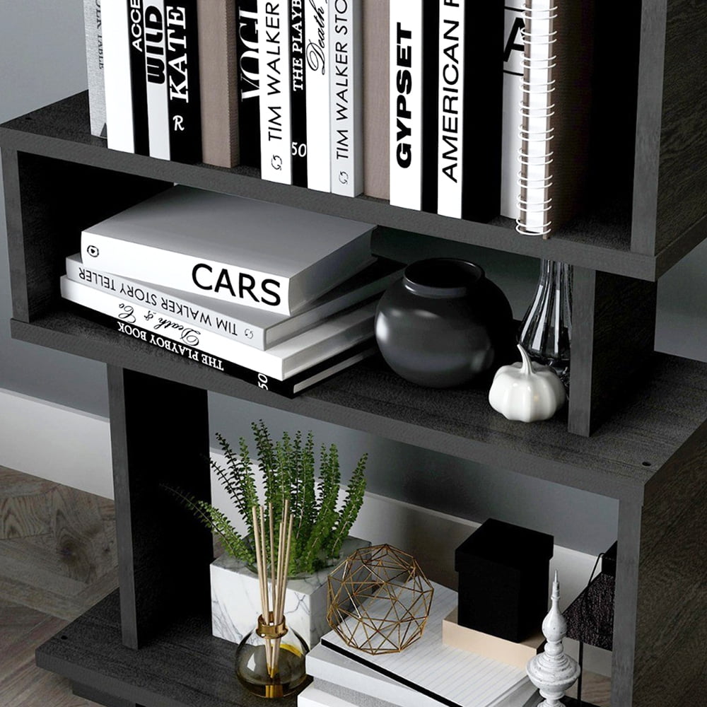 Buy Casamudo Modern Geometric Bookcase 6Shelves, Tall Skinny Bookshelf