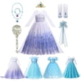 thumbnail image 2 of Vestido de princesa Elsa para niñas, traje de baile de malla con lentejuelas blancas, ropa de carnaval, Cosplay para niños, disfraz de reina de la nieve, 2 of 5