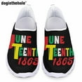 thumbnail image 1 of Zapatos casuales de verano nuevos para mujer, zapatillas ligeras de malla transpirable, estampado afroamericano de Juneteenth 1865, zapatos planos para mujer, 1 of 5
