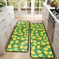 thumbnail image 4 of Kitchen Rugs Sets Of 2,Yellow Lemon Fruit Dots Green Pattern Anti Fatigue Kitchen Mat Rugs Non Slip Washable,Decorative Kitchen Floor Mats for Kitchen,Sink,Laundry,17"x47"+17"x47", 4 of 5