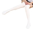 thumbnail image 2 of sweethay 1 par de medias de punto sexy para mujer, calcetines largos a rayas para mujer, medias altas hasta el muslo, calcetines cálidos para Ropa, zapatos y accesorios Miscelánea blanco, 2 of 5