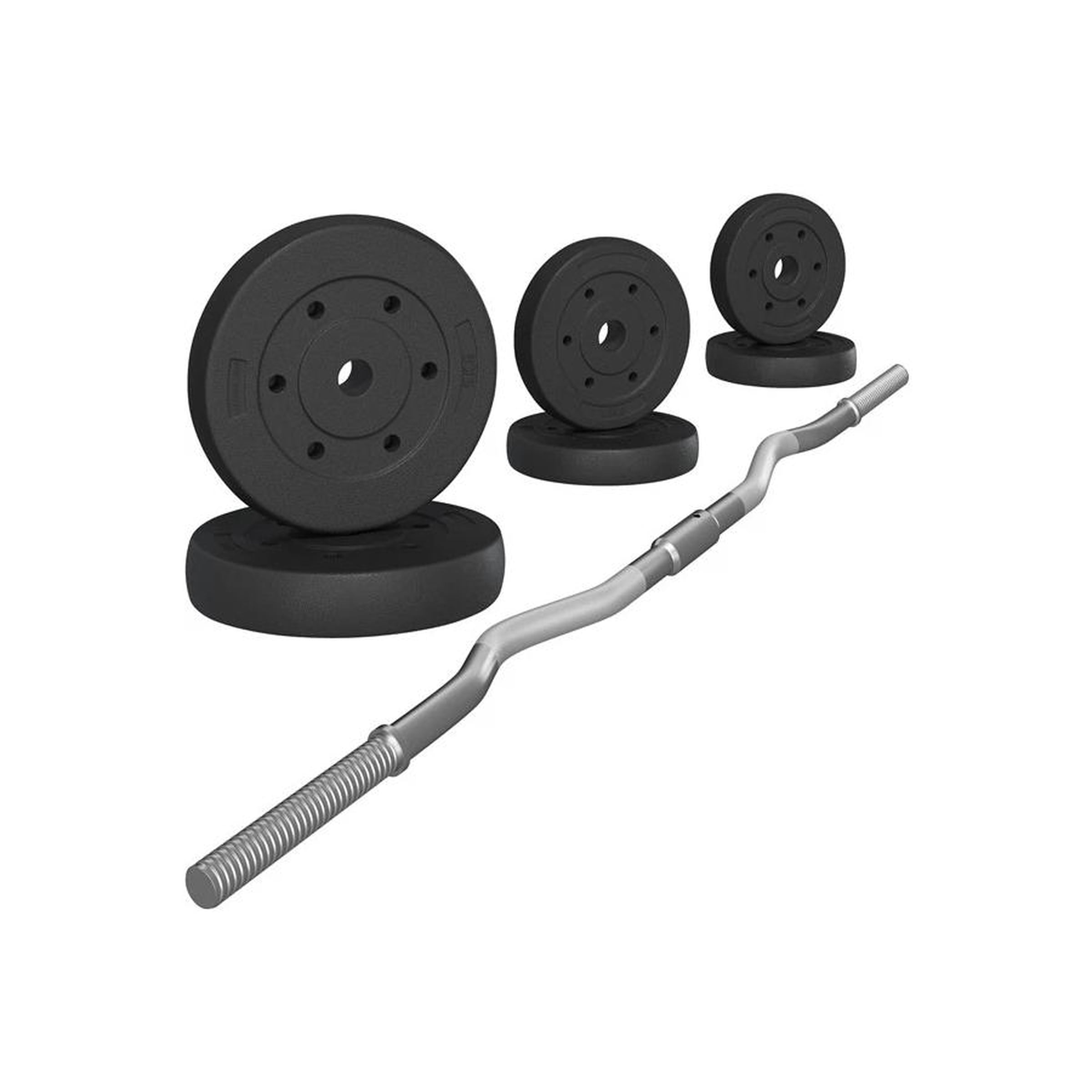 44lbs Weights Barbell Weight Set Olympic Curl Bar with Weights for Home Gym