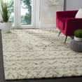 thumbnail image 2 of SAFAVIEH Casablanca Roydon Moroccan Shag Area Rug, Ivory/Grey, 4' x 6', 2 of 8