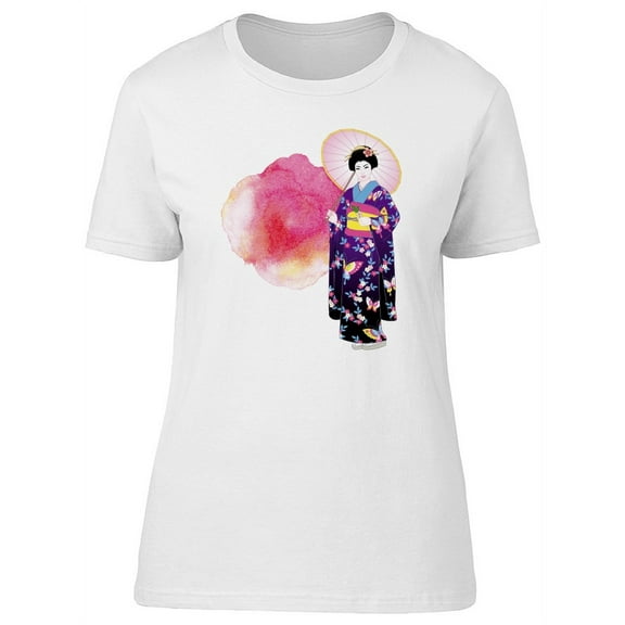 Beautiful Japanese Kimono Lady T-Shirt Women -Image by Shutterstock, Female Small