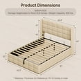 thumbnail image 6 of Aiho Queen Lift Up Storage Bed, Queen Size Bed Frame with Big Underneath Storage & Modern Wingback Headboard & No Box Spring Needed - Beige, 6 of 10