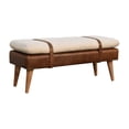 thumbnail image 4 of Lesuto Boucle Buffalo Hide Leather Bench - Modern, Wood, 4 of 12