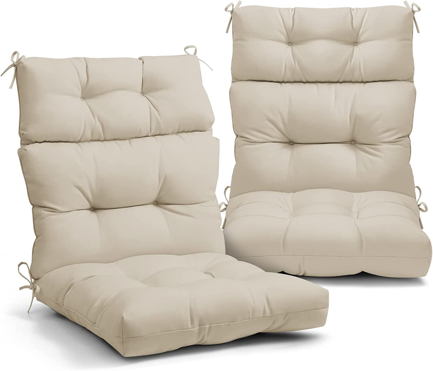 ZXNYH Tufted Outdoor/Indoor High Back Patio Chair Cushion, Set of 2, 44