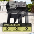 thumbnail image 4 of Crestlive Products Outdoor 2PCS Dining Chairs Aluminum Restaurant Chair with Arm, Gray, 4 of 6
