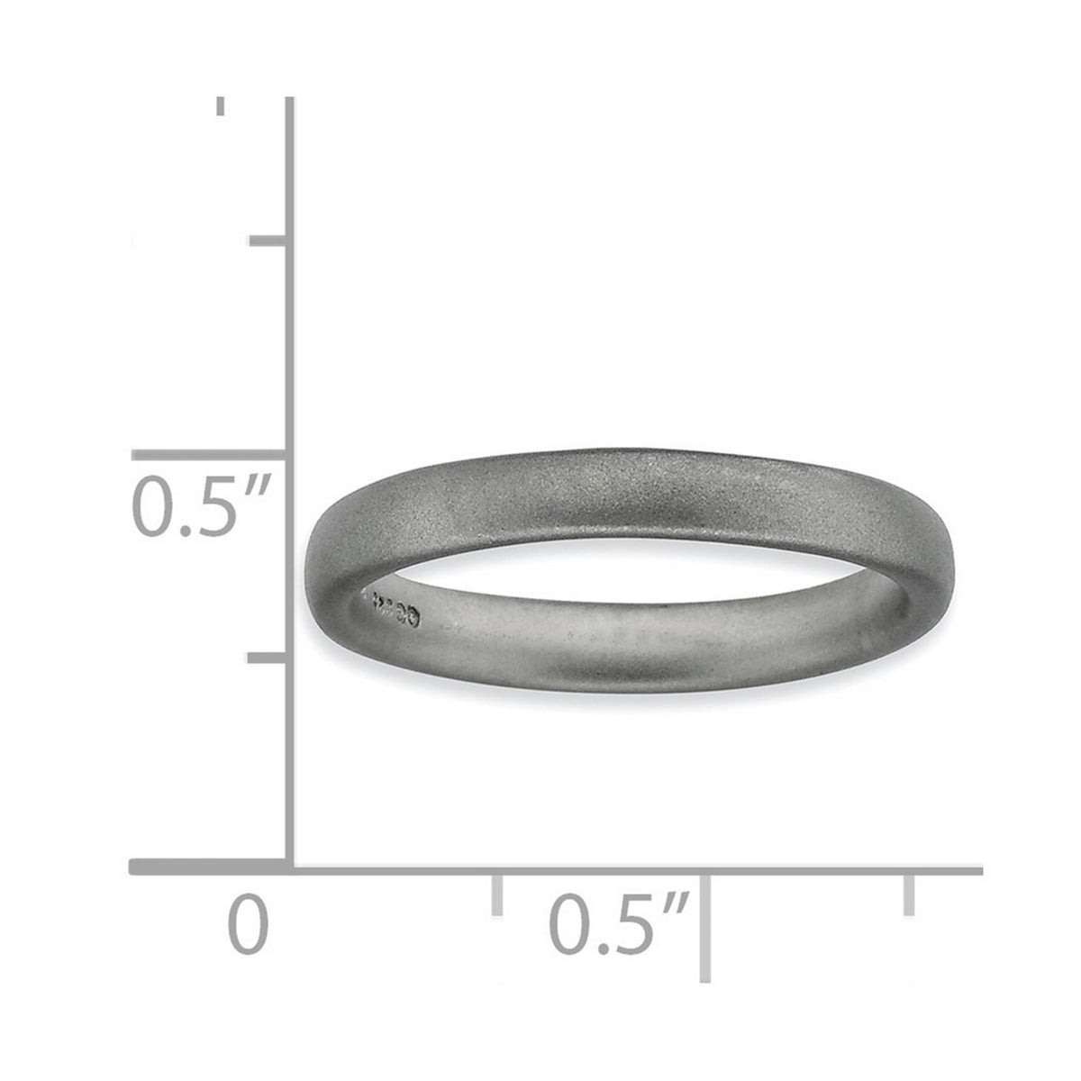 925 Sterling Silver Stackable Rhodium Satin Ring Size 6 Stackable Ring for Women - 2.9 Grams