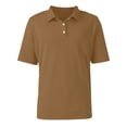 thumbnail image 6 of Dwellite Men's Short Sleeve Polo Shirts Lightweight Cotton Casual Pullover Button Lapel Fit Collar Shirt Light Brown L, 6 of 8