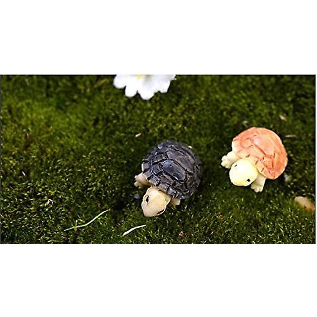 Mini tortuga modelo Hada jardín miniaturas casa terrario hogar escritorio suculentas Micro paisaje decoración (6 uds, amarillo + negro)