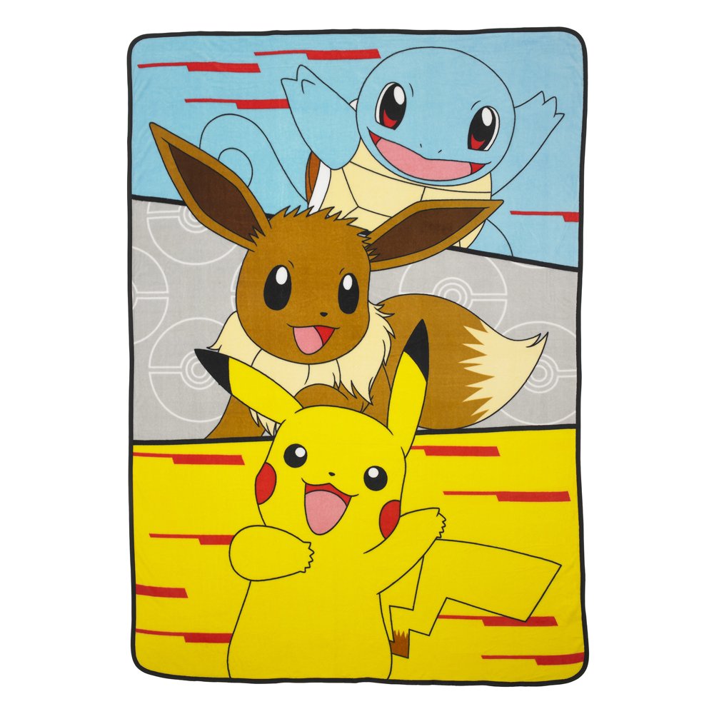 Pokemon Kids Microfiber Bedding Coral Fleece Blanket, Twin/Full Size