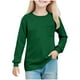 thumbnail image 2 of Cowsor Girl's Crew Neck Solid Color Sweatshirts with No Hood Casual Color Block Long Sleeve Pullover Tops, 2 of 7