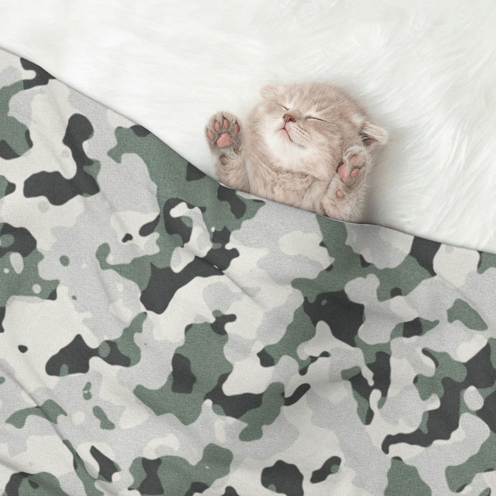 Print Camouflage Pattern Dog Blanket Soft Warm Flannel Cat Blanket Great Pet Throw for Cats Puppy Small Medium Large Dog