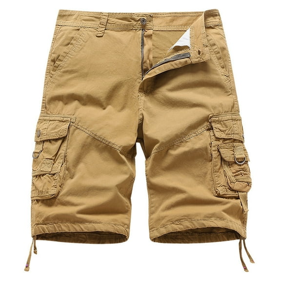 adviicd Baggy Cargo Shorts Men Men's Pocket Loose Wide Leg Cargo Shorts Casual Streetwear(Khaki,34)