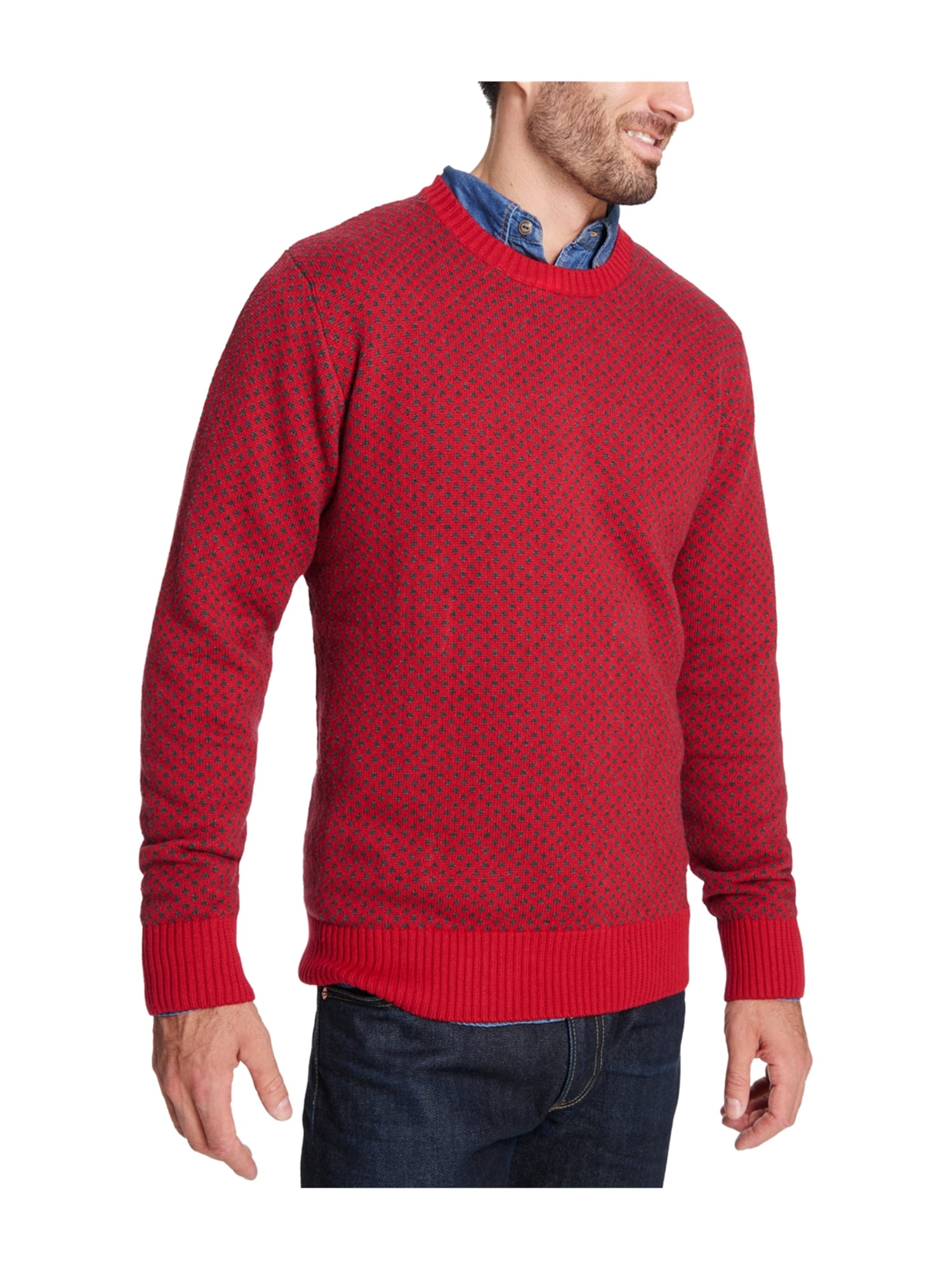 Weatherproof Mens Dot Pullover Sweater, Red, Large Walmart Canada