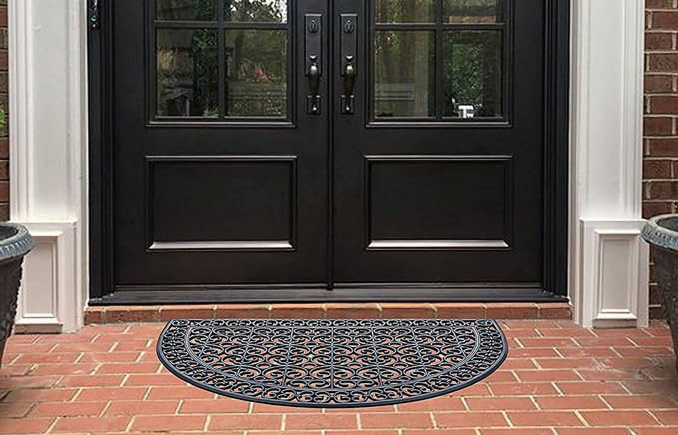 A1HC Large Door Mat, Natural Rubber, 30”x48”, Ideal for an entryway, Scrapes Shoes Clean of Dirt & Grime, Heavy Duty Doormat for Indoor Outdoor use, Front Door Mat for Entry, Patio, Busy Areas