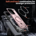 thumbnail image 4 of ELEHOLD For Moto G Stylus 5G (2025) Ergonomic Design Military Grade Shockproof Protective Case Magnetic Ring Stand Rugged Cover, Non-Slip, Support Wireless Charging, Rosegold, 4 of 6