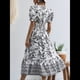 thumbnail image 5 of Vestido Informal, Fluido, con Estampado Floral Bohemio y Mangas Abullonadas para Mujer (Verano 2025) Negro M, 5 of 7