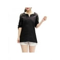thumbnail image 2 of Lavaport M-5XL Women Half Sleeve Lace Hollow Tops Causal Blouse, 2 of 3