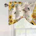 thumbnail image 4 of Sunflower Bee Tie Up Valance Curtains for Windows, Kitchen Curtains Window Treatments, Summer Gnomes Hydrangea Floral Short Window Shades Valances for Bedroom Bathroom Cafe 42"x18", 4 of 8