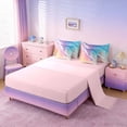 thumbnail image 4 of Manfei Pink Blue Wave Beach Twin Bedding Sets for Kids Boys and Girls, Coastal Ocean Print Bedding Comforter Set, Pink Reversible 7-Piece, 4 of 6