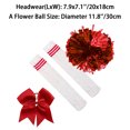 thumbnail image 2 of YiZYiF Chaussettes Rayées Cheer Leader Pom Poms+nœud pour Enfants Cheerleading Dance Blanc&Rouge L, 2 of 7