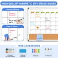 thumbnail image 6 of Whiteboard Calendar Whiteboard Dry Erase Cork Board Combination 36" x 24" Large Double-Sided Monthly White Boar for Wall, Magnetic Dry Erase Board for Office, Kitchen, Planning, Memo,Home, 6 of 8