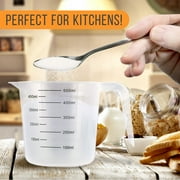 U.S. Kitchen Supply - 16 oz (500 ml) Plastic Graduated Measuring Cups with Pitcher Handles (Pack of 6) - 2 Cup Capacity, Ounce and ML Cup Markings - Measure & Mix Recipe Ingredients, Flour, Water, Oil