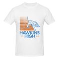 thumbnail image 3 of Camiseta divertida de Hawkins High (Stranger Things) para hombre. Las camisetas estampadas son holgadas y ajustadas. Camisetas para mujer, 3 of 5