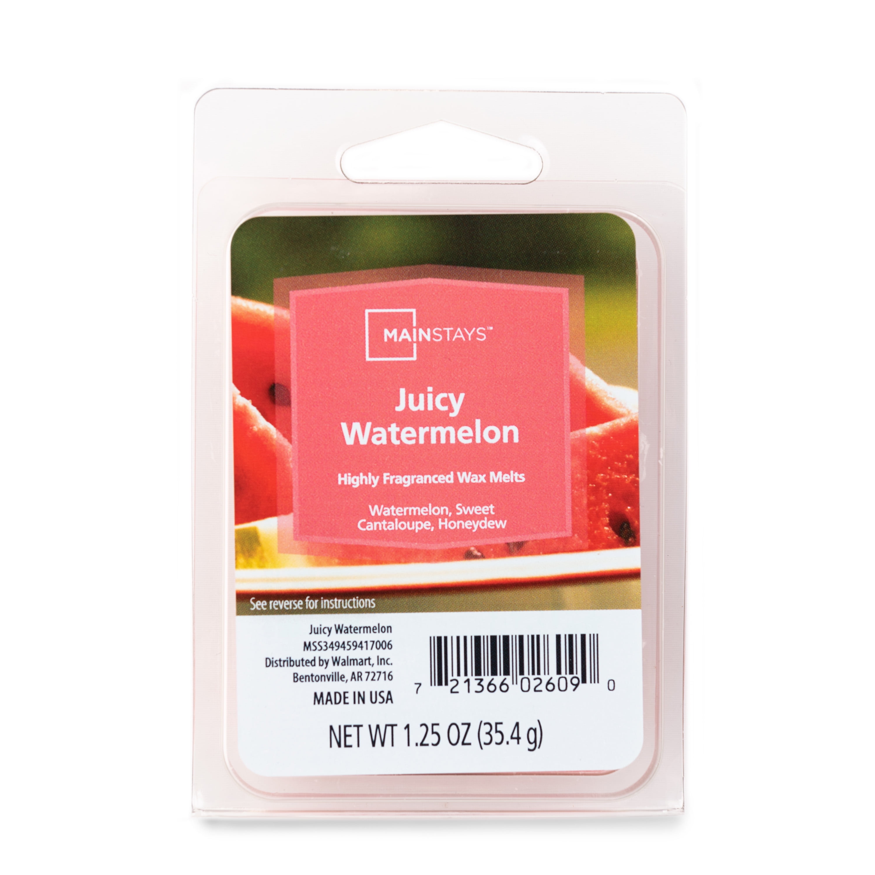 Mainstays 6 Cube Wax Melts, Juicy Watermelon, 1.25 oz
