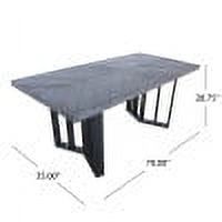 GDF Studio Camden Outdoor Lightweight Concrete Dining Table, Textured Gray Oak and Black - image 4 of 8