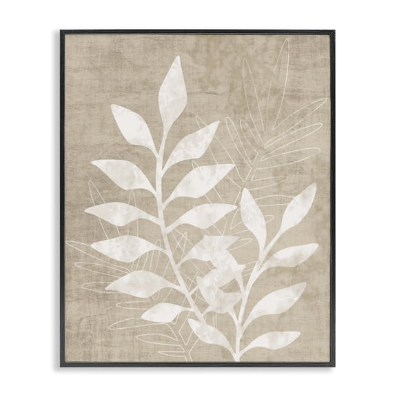 Stupell Industries Contemporary Natural Neutral Botanical Leaves Black Framed Giclee Art, 11 x 14, by Natalie Carpentieri