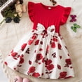 thumbnail image 2 of THDHVS Summer Dresses for Kids,Girls Casual Dresses,Girls' Summer Short Sleeve Ruffled Round Neck Lace Embroidery Dress Princess Bow Skirt, 2 of 7