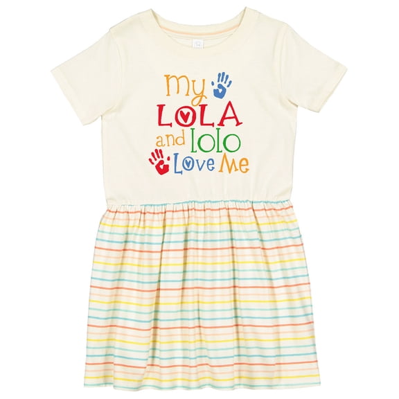 Inktastic My Lola and Lolo Love Me Grandchild Girls Toddler Dress
