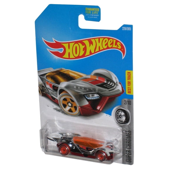Hot Wheels Super Chromes 2/10 (2015) Blitzspeeder Silver & Orange Toy Car 229/365