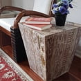 thumbnail image 2 of Favors Handicraft 18" Square Wooden Cone Shaped Accent Side Table in Sandy Brown, 2 of 6