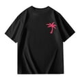 thumbnail image 1 of Hiiyo Big Girls Short Sleeve T Shirt Drop Shoulder Loose T-Shirt, Black, 1 of 5