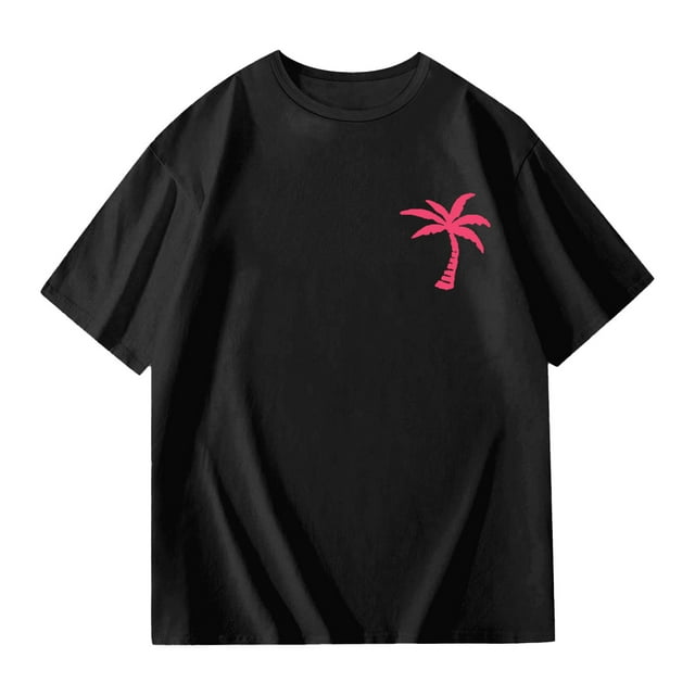 Hiiyo Little Girls Short Sleeve T Shirt Drop Shoulder Loose T-Shirt, Black