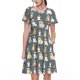 thumbnail image 1 of Disketp Cartoon Bulldog 1 para Vestido de Manga Corta para Mujeres, Vestidos de Verano para Mujeres, Casual y Holgado para la Playa, 1 of 6