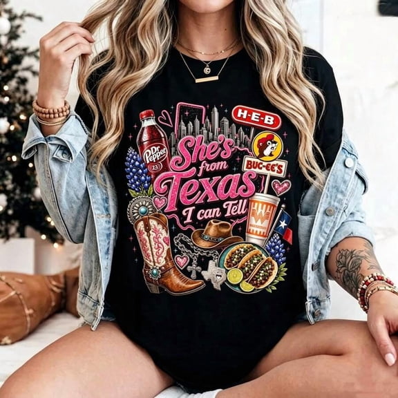 【New Arrival】She's from Texas I Can Tell T-Shirt – Southern Pride Graphic Tee