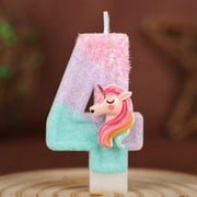 Xiao Hang 0-9 Number Cartoon Unicorn Digital Candles for Kids Birthday Party Festival Cake Decoration Atmosphere Props Fun Themed Candle