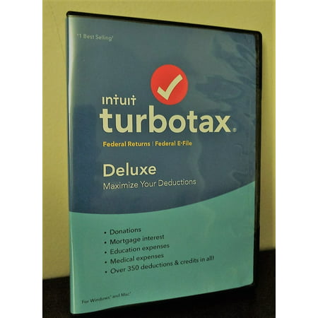 TurboTax Deluxe Federal Returns and Federal E-Files 2018 - PC &