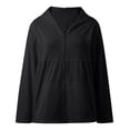 thumbnail image 6 of Tiweut Women's Leisure Jackets Long Sleeve Hooded Zipper Loungewear Versatile Basic Outerwear Solid Color All Seasons Regular Blouses Black,M, 6 of 6