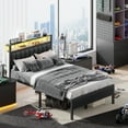 thumbnail image 6 of Satifur Full Bed Frame with Upholstered Headboard, Steel Slats Support, No Box Spring Needed, 6 of 9
