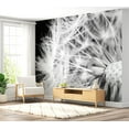 thumbnail image 3 of Tiptophomedecor Botanical Wallpaper Wall Mural - Black And White Dandelion, 3 of 6