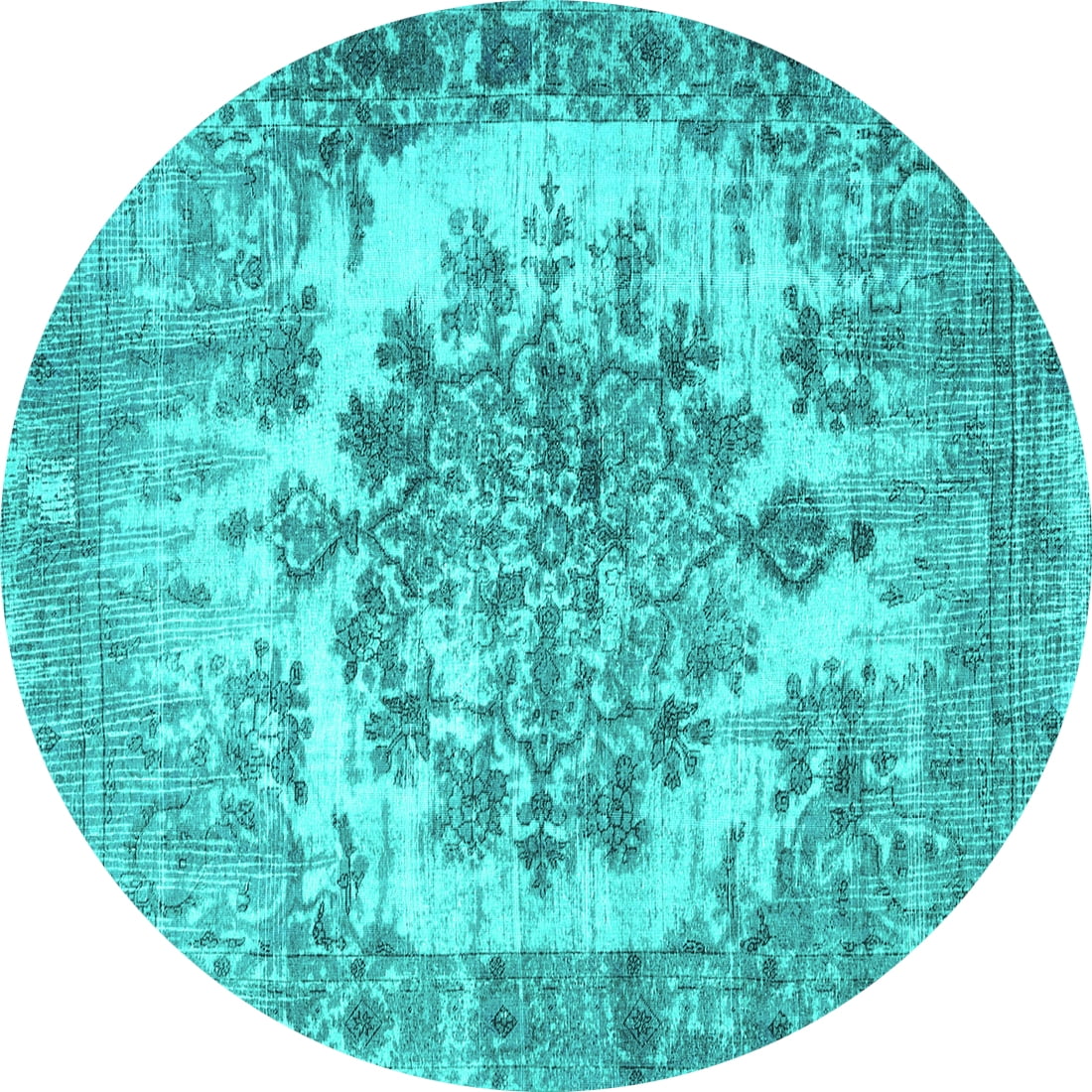 Ahgly Company Indoor Round Persian Turquoise Blue Traditional Area Rugs ...